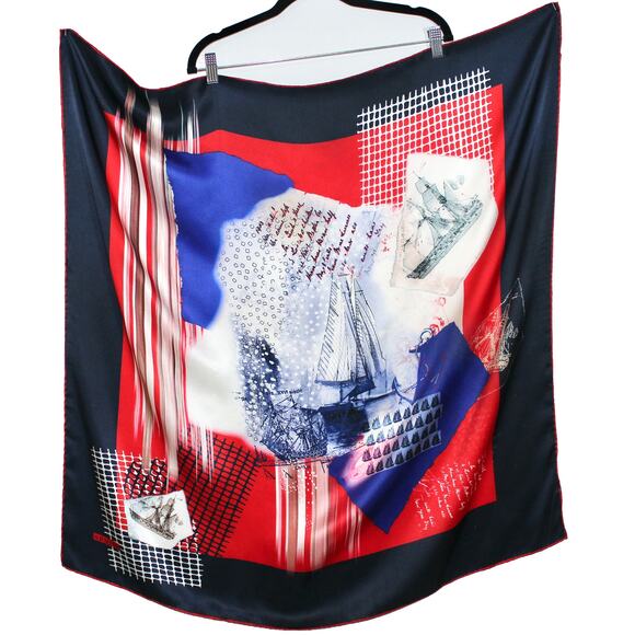 ARMINE 100% Silk Multi Color Patterned Square Large Scarf - Picture 2 of 5